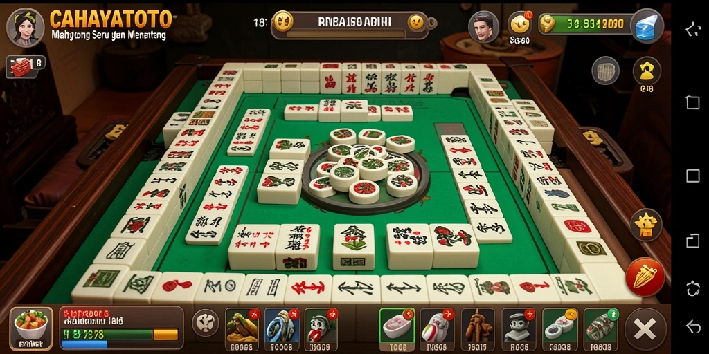 Tampilan gameplay seru CAHAYATOTO yang menantang pengalaman Mahjong.