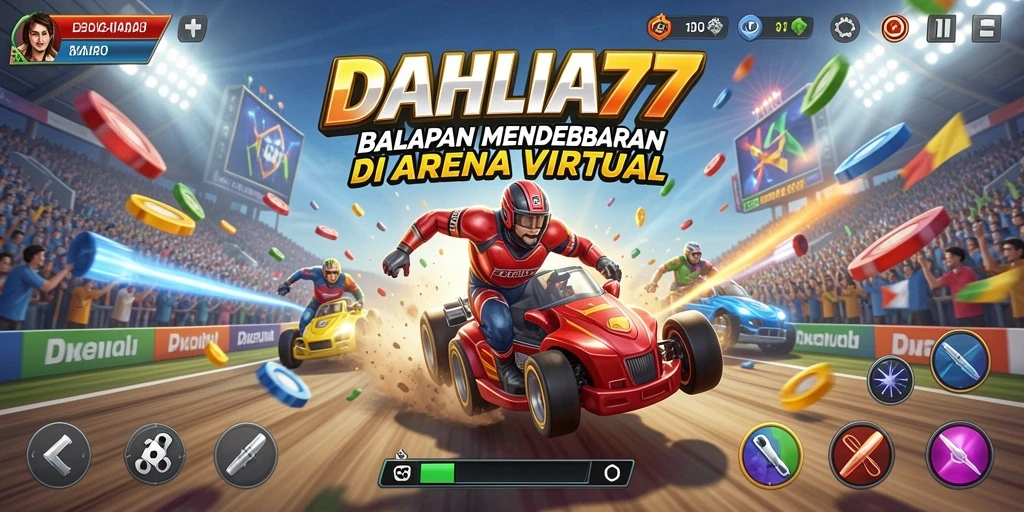 Tampilan gameplay <strong>DAHLIA77</strong> yang mendebarkan di lintasan balap.
