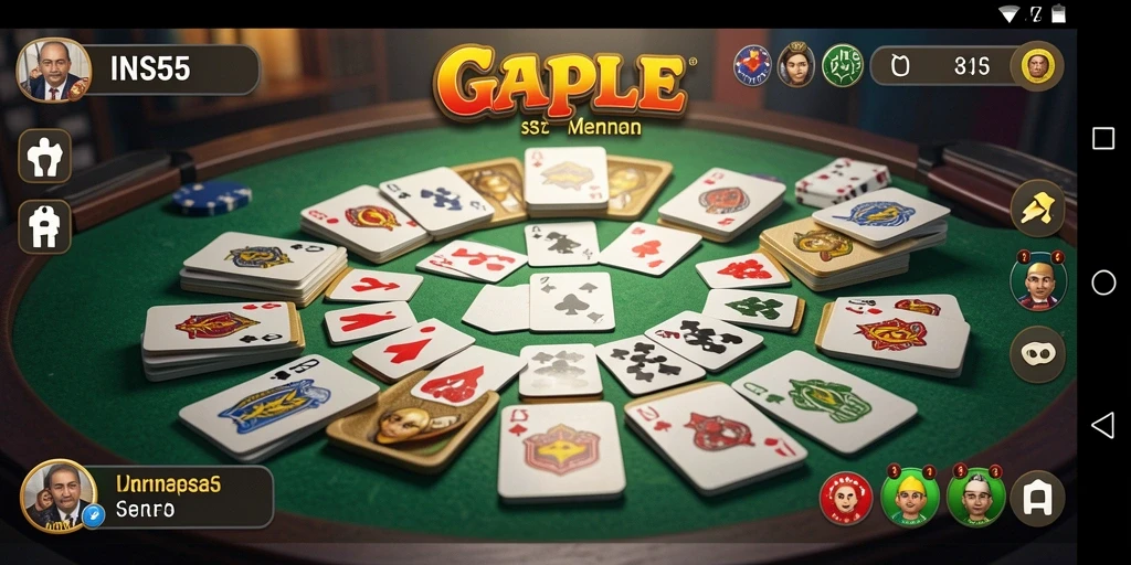 Tampilan gameplay seru dari INS55, permainan Gaple yang menarik.