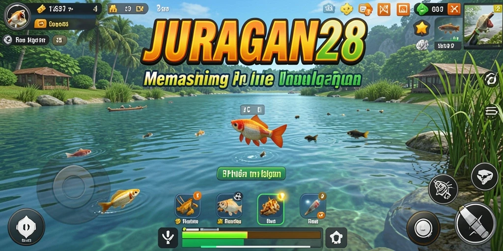 Tampilan gameplay JURAGAN28 dengan pengalaman memancing yang seru.