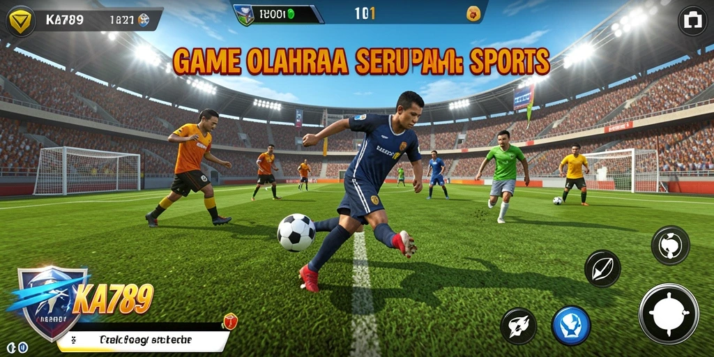 Screenshot gameplay KA789 menunjukkan aksi seru di lapangan olahraga.