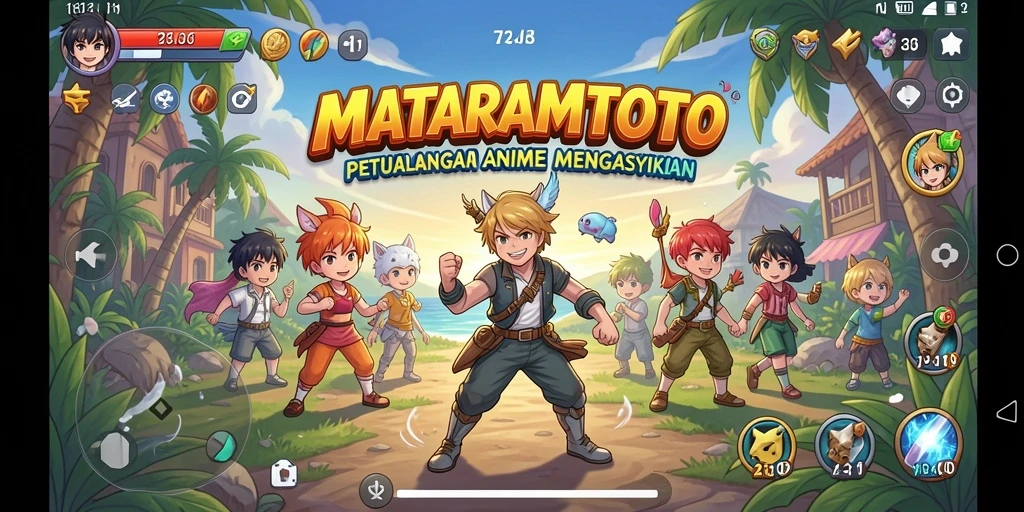 Tangkapan layar dari gameplay seru MATARAMTOTO dengan karakter anime.