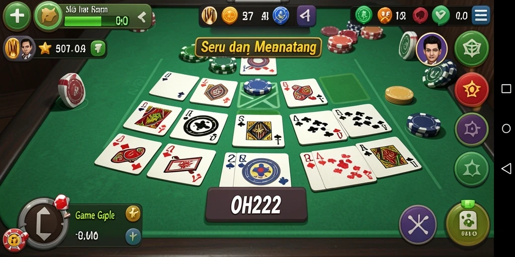 Screenshot gameplay seru Gaple di OH222 dengan teman-teman.