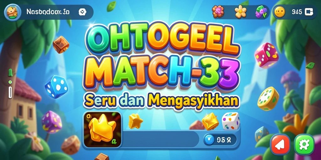 Screenshot utama OHTOGEL menampilkan gameplay Match-3 yang menakjubkan.