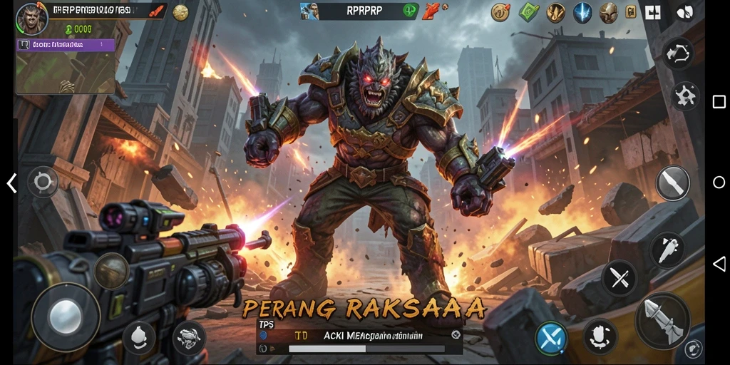 Tampilan penuh aksi yang menegangkan dari gameplay TPS RPRPRP.