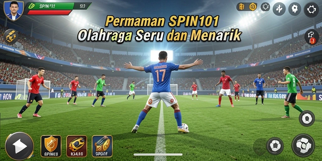 Tampilan gameplay seru dari SPIN101 dengan aksi olahraga yang menarik.