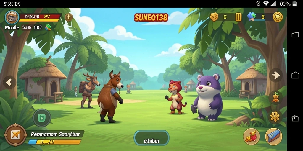Screenshot gameplay SUNEO138 dengan karakter yang menggemaskan.
