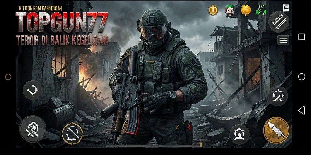 Tampilan menegangkan gameplay <strong>TOPGUN77</strong> dengan suasana Horror yang menghantui.
